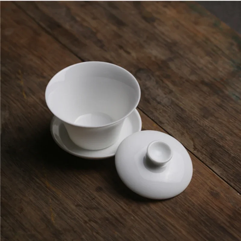 Tea Set Mini 50ml Gaiwan For Tea Solid White Porcelain Tureen With Lid Teaware Travel Kung Fu Tea Set Chinese Cup Small Bowls Chawan