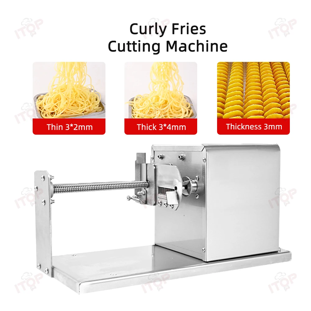 Electric Potato Curly Fries Cutting Machine Commcercial Tornado Potato Cutting Machine AC110-240V 30W