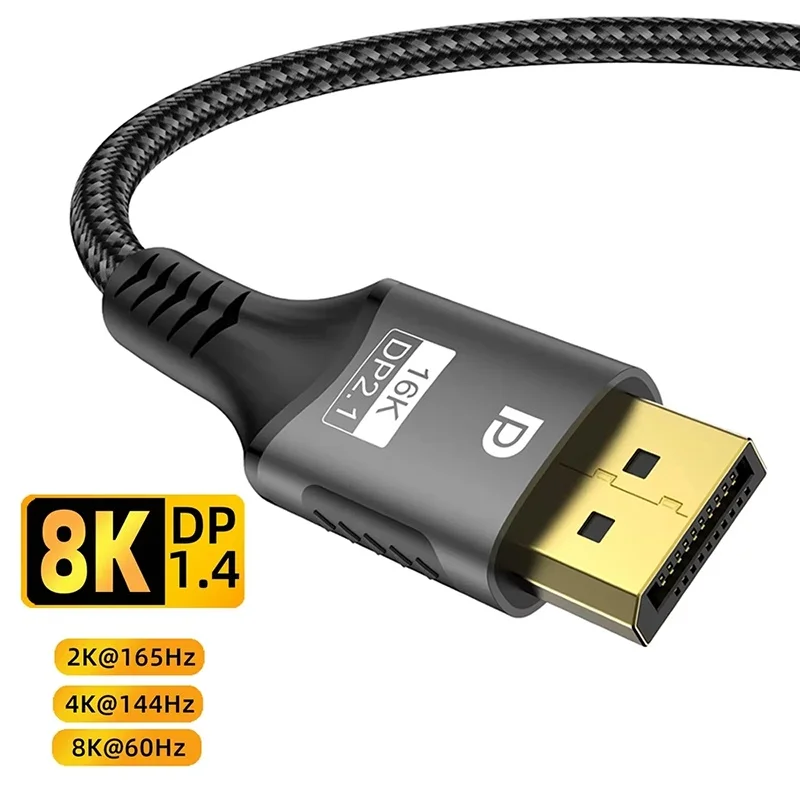 Ultra HD High-Speed DisplayPort Cable - 8K HDR Video & Audio for Gaming & Entertainment