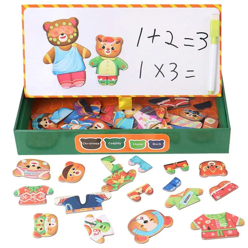 

Bear Family Dress-Up Puzzle Bears Changing Clothes Jigsaw Toy Matching Puzzle Toys Educational Dress Changing Puzzle
