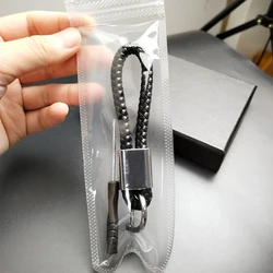 Luxury Leather Keyring with Detachable 360° Rotating Metal Horseshoe Buckle (O - For Mitsubishi)