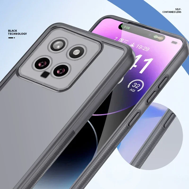 Elegant Designer Phone Case with Full Camera Protection for Xiaomi 14 Pro 5G - Stylish Women's Accessory with Lens Film Back Cover