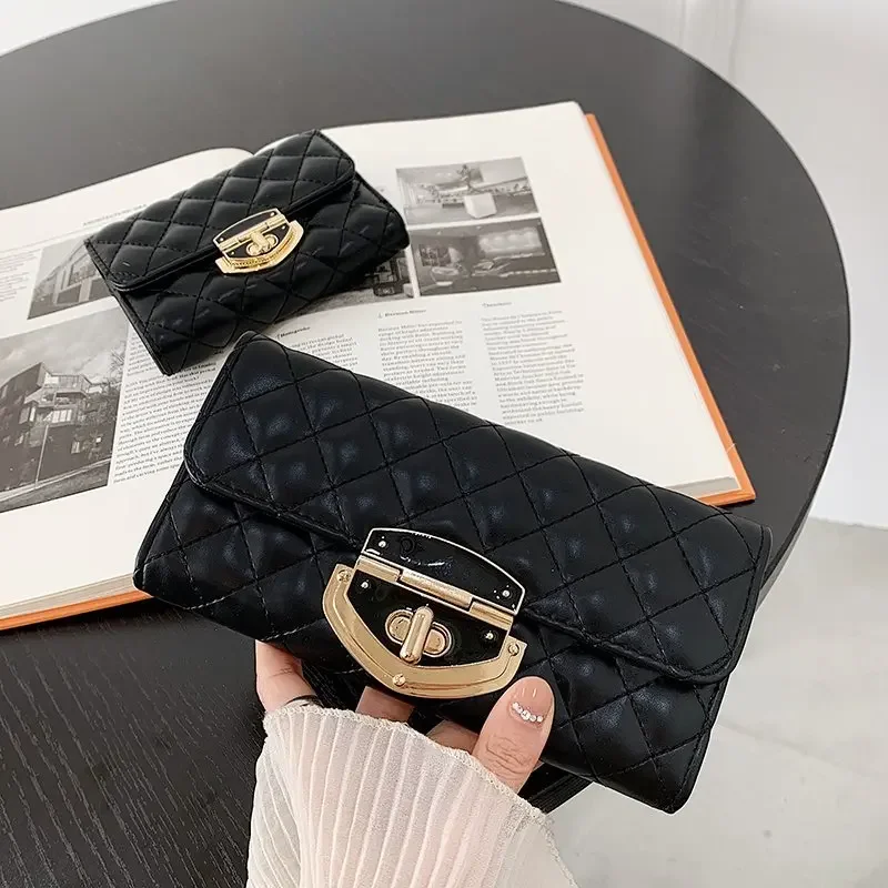 

Women Long Lingge Wallet Luxury Leather Coin Purses Fashion Hasp Purse High Quality Ladies Money Bag Female Purses Long Clutch