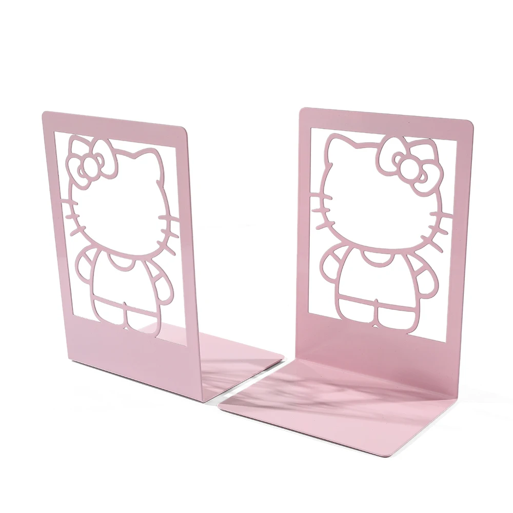 1pc Hello Kitty Book End Pink Heavy Duty Bookends Metal Bookend Office Supplies for Book Lovers Book Rack Home Office Book Stand 2