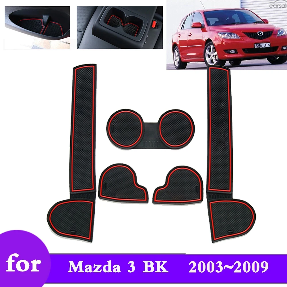 Door Groove Mat for Mazda 3 BK MPS 2003 2004 2005 2006 2007 2008 2009 Anti-slip  Rubber Gate Slot Pads Car Accessories Stickers - AliExpress