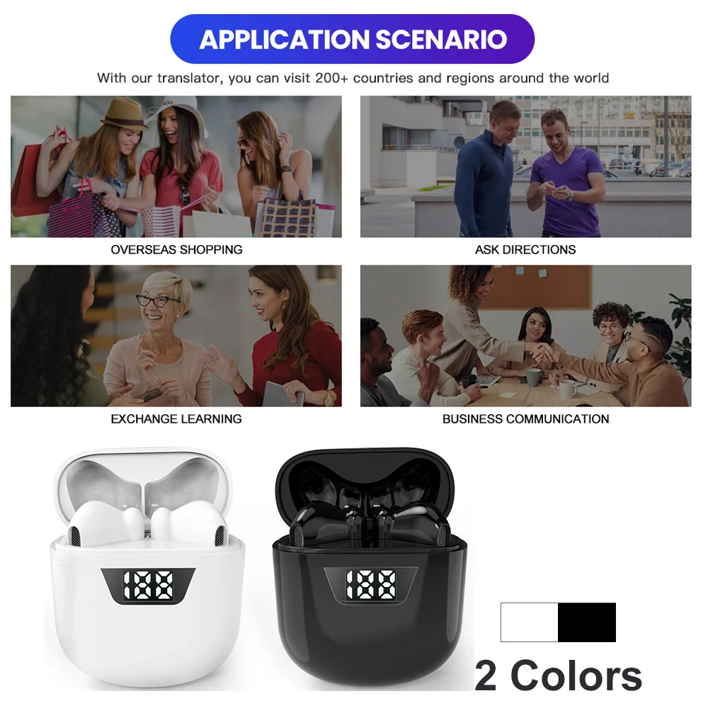 Translator headset languages instant translation intelligent voice translator wireless bluetooth translator headset translator earbuds voice translator language translator translator earphones translation headset