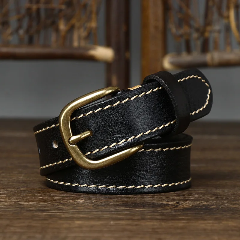 brown belt women 2.8cm Width Women Belt Designer Female Belt Genuine Leather Belts Cowskin Strap Pin Buckle Belts Fancy Vintage for Jeans wide belts