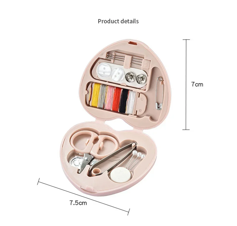 Portable Travel Mini Sewing Kit Buttons Pins Storage Boxes Handmade DIY Sewing Tools Scissor Thimble Needle Threads Box Set