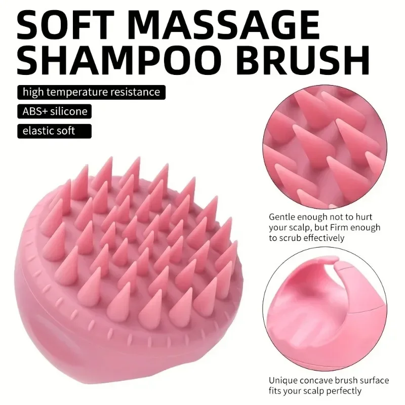 Scalp Brush Massager Sculp Scrubber Brush Wheat Straw Biodegradable Silicone Shampoo Brush Hair Scalp Massager For Hair Growth 2