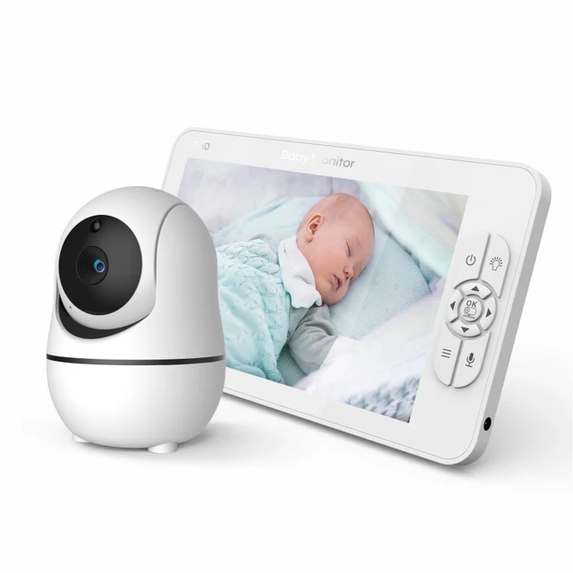 7Inch IPS Screen 1V2 Wireless PTZ Video Baby Monitor Two Way Intercom Feeding Plan Baby Camera 3