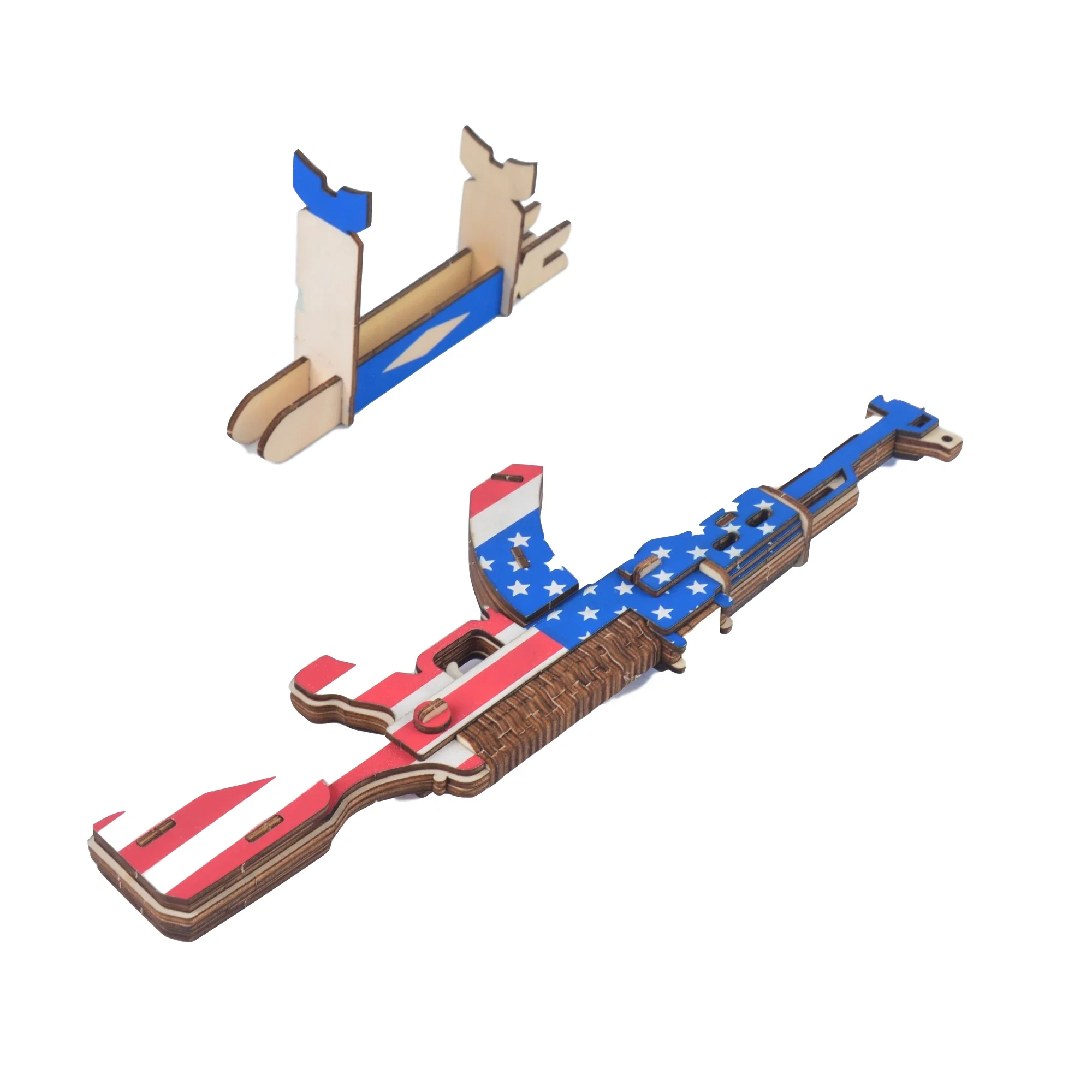 3d Puzzle Wooden Toys Laser Cutting DIY AK47 Weapon Assembly Kit Jigsaw Puzzle Learning Wood Kids Toys For Children Educational 5