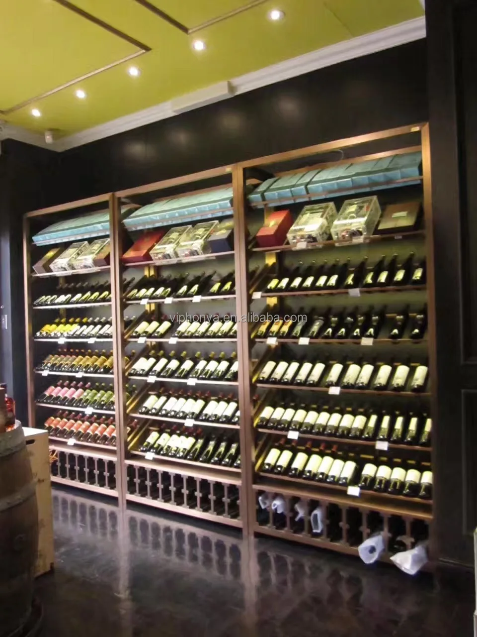 mobile wine bar cabinet dj bar counter iron display cabinet wine shelves for retail store clothing