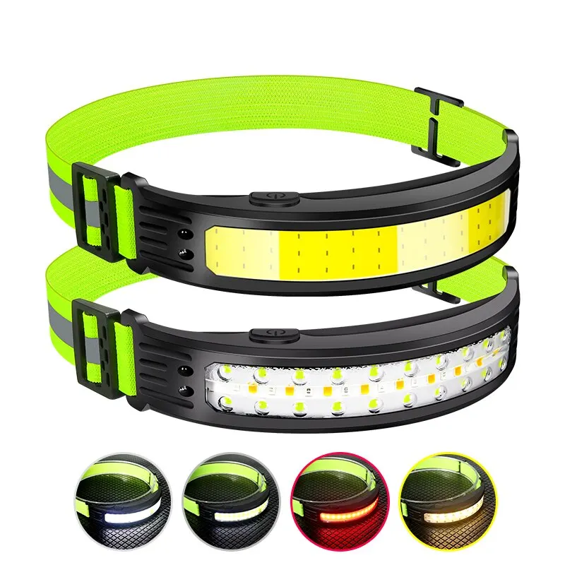 

Sensor Powerful LED Headlamp Torch COB Headlight Waterproof USB Rechargeable Head Lamp Built-in Battery Flashlight Work Light