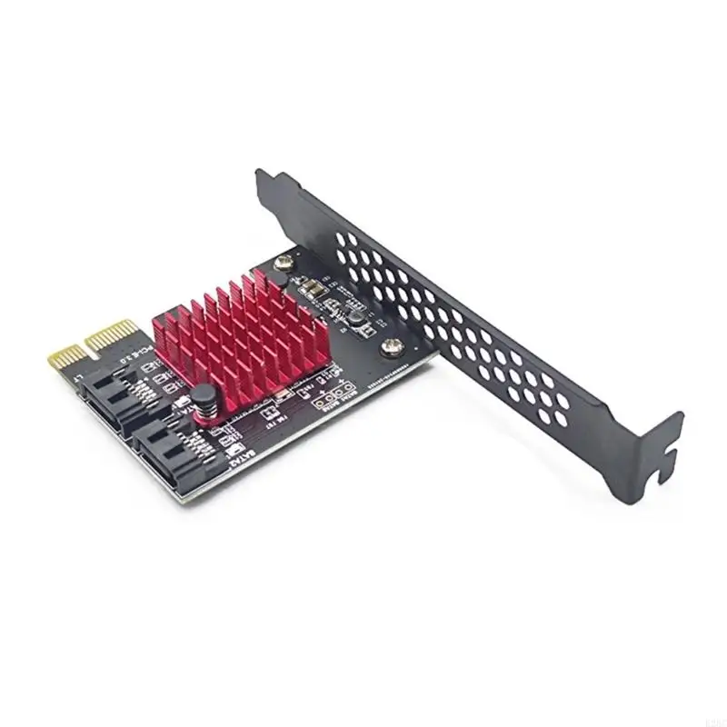 E28C PCIE 1X GEN3 to Sata3.0 Expansion Card PCIE 6Gbps Converters Card with JMB582 Chip for Computer Storage Upgraded
