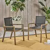 DINING CHAIR,Set of 2,Teak Frame+ Beige Textile  Their combination of sturdy construction, sleek beige mesh 1