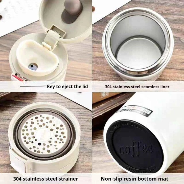 Tasse à café en acier inoxydable de 380/510ML, bouteille thermique pour voiture, flacon sous vide pour Sports de plein air, garde le froid et la chaleur 4