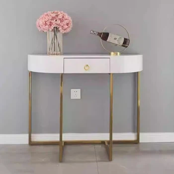 Tavolo consolle classico nordico Design con cassetto Consolle portaoggetti premium Tavolo di bellezza di lusso Tisch Wohnzimer Mobili per soggiorno