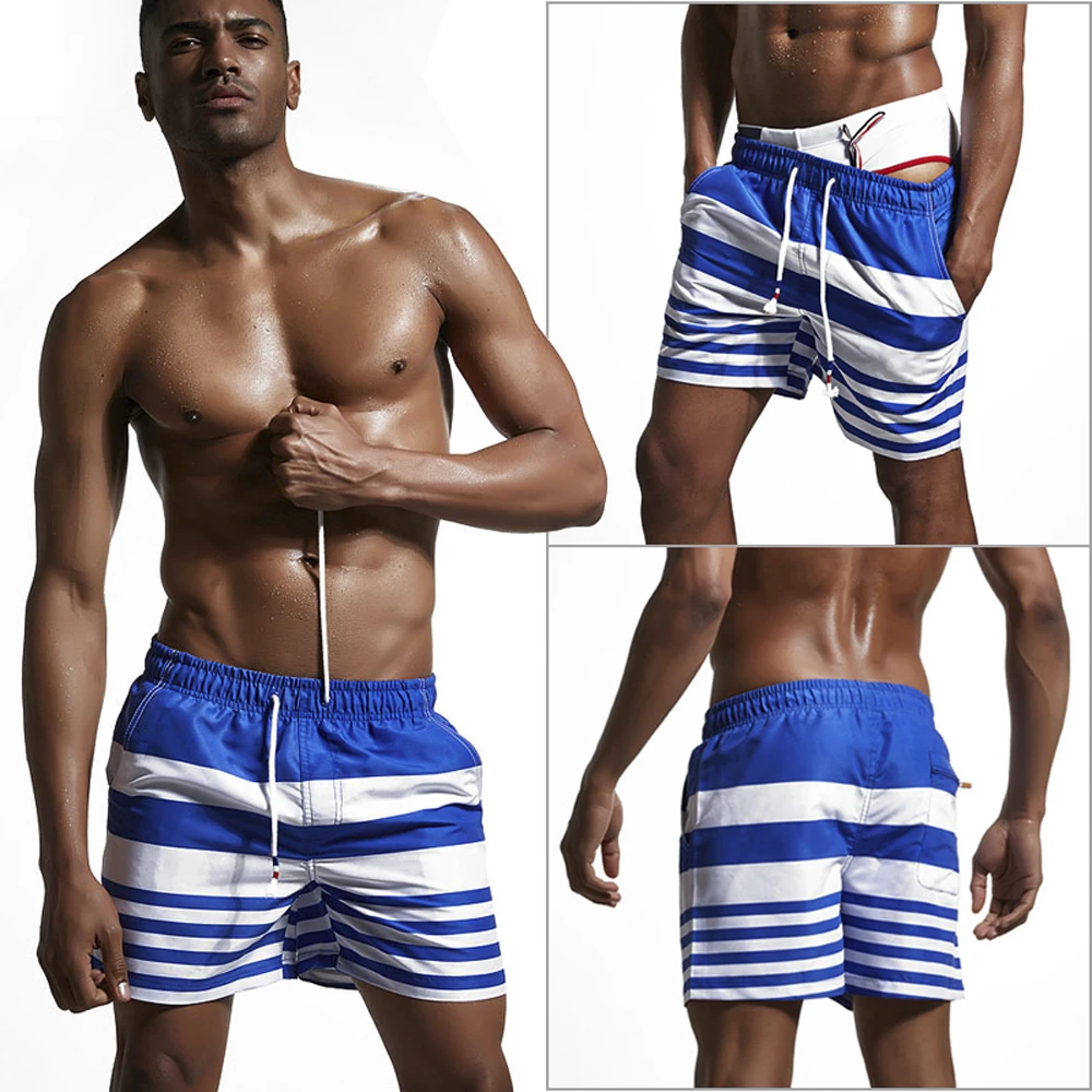 Men's Casual Classic Fit Short Drawstring Summer Beach Shorts Suits with Inner Mesh Lining and Pockets 3