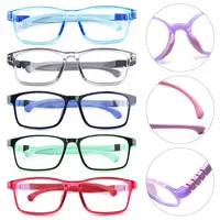 Children Boys Girls Eye Protection Computer Comfortable Eyeglasses Kids Glasses Ultra Light Frame Silicone 1