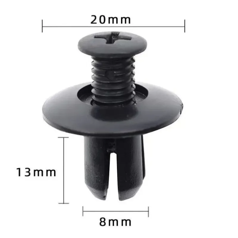 Lot De 50 Rivets Plastique Pour Pare-chocs/ailes – Diamètre 8mm, Gris, Marque Uxcell