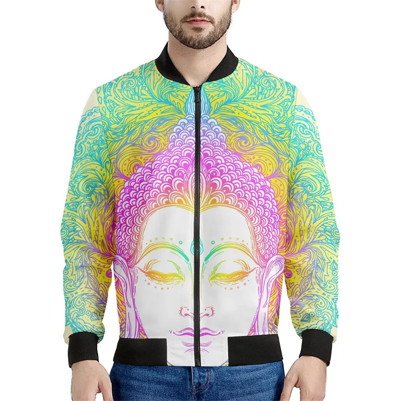thumbnail image 1 of Chaqueta con estampado 3D de Buda y mandala para hombre y mujer, chaqueta con cremallera, informal, para la calle, para primavera y otoño, 1 of 5