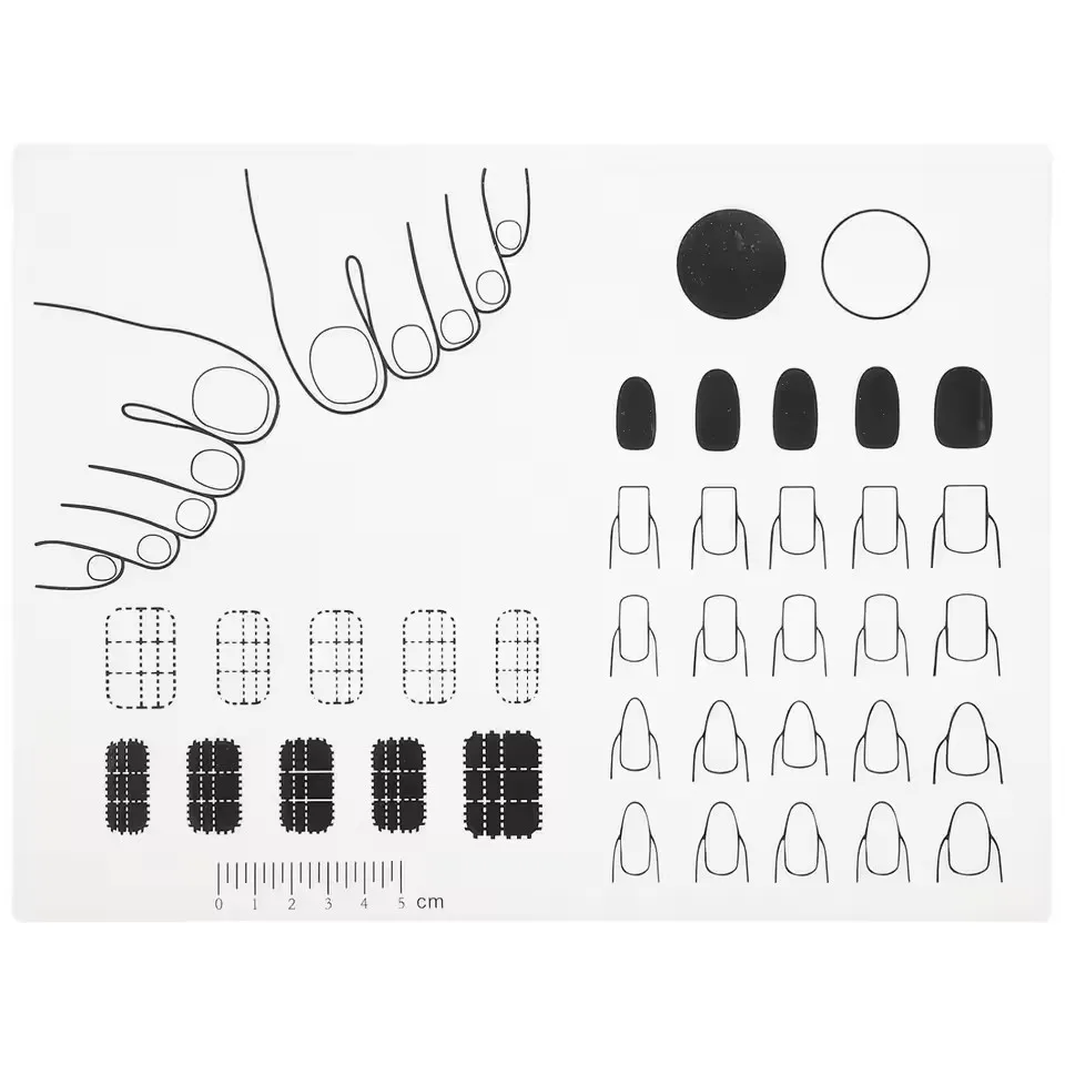 휴대용 실리콘 네일 트레이닝 매트 네일 폴리쉬 연습 패드 스탬핑 플레이트 네일 스티커 트레이너 가이드 (네일 홈 DIY용)