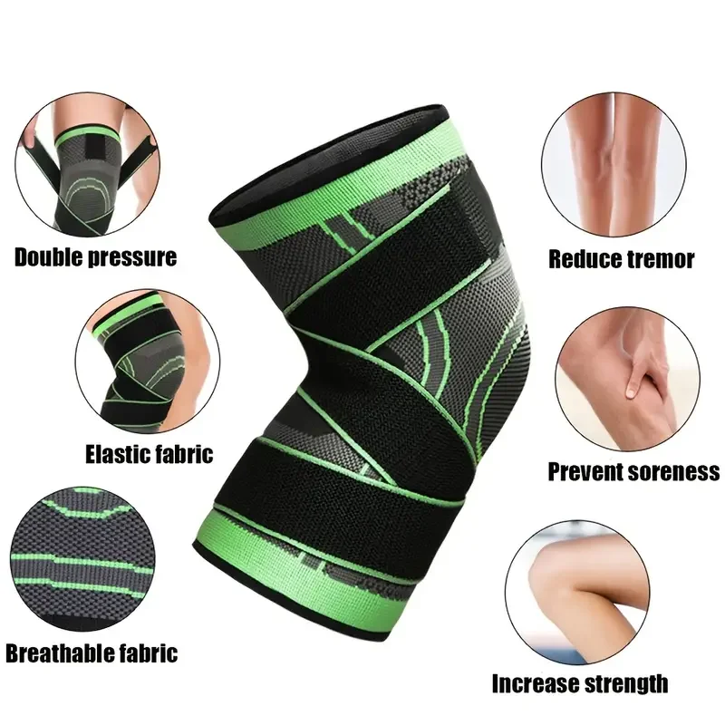 Knee pads 1PC sports pressurized elastic for running hiking meniscus tear arthritis joint pain relief