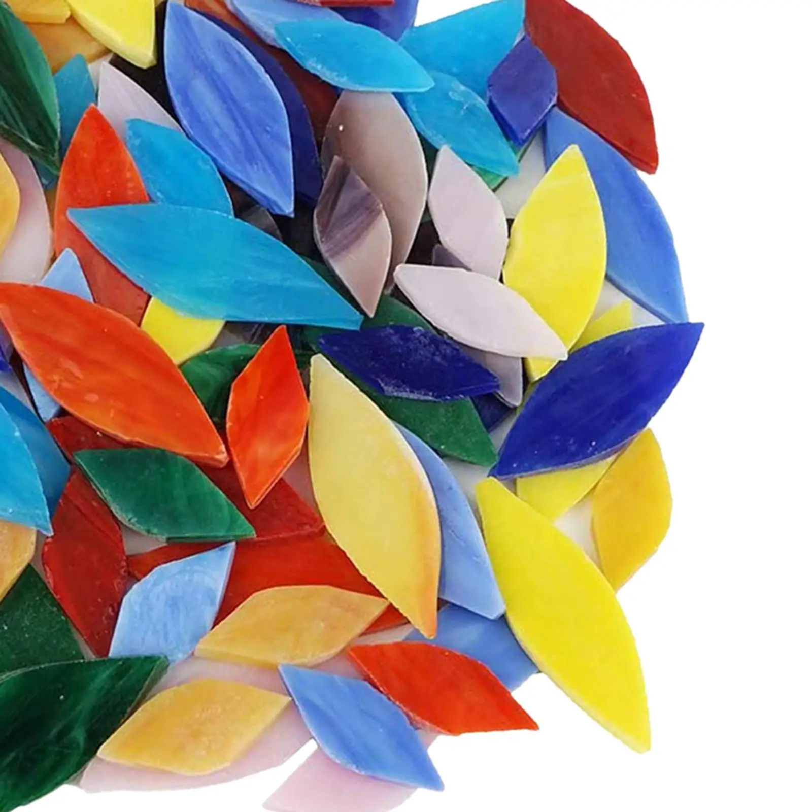 100 Pieces Mosaic Tiles Flower Leaves Hand-Cut Stained glass for home Decoration