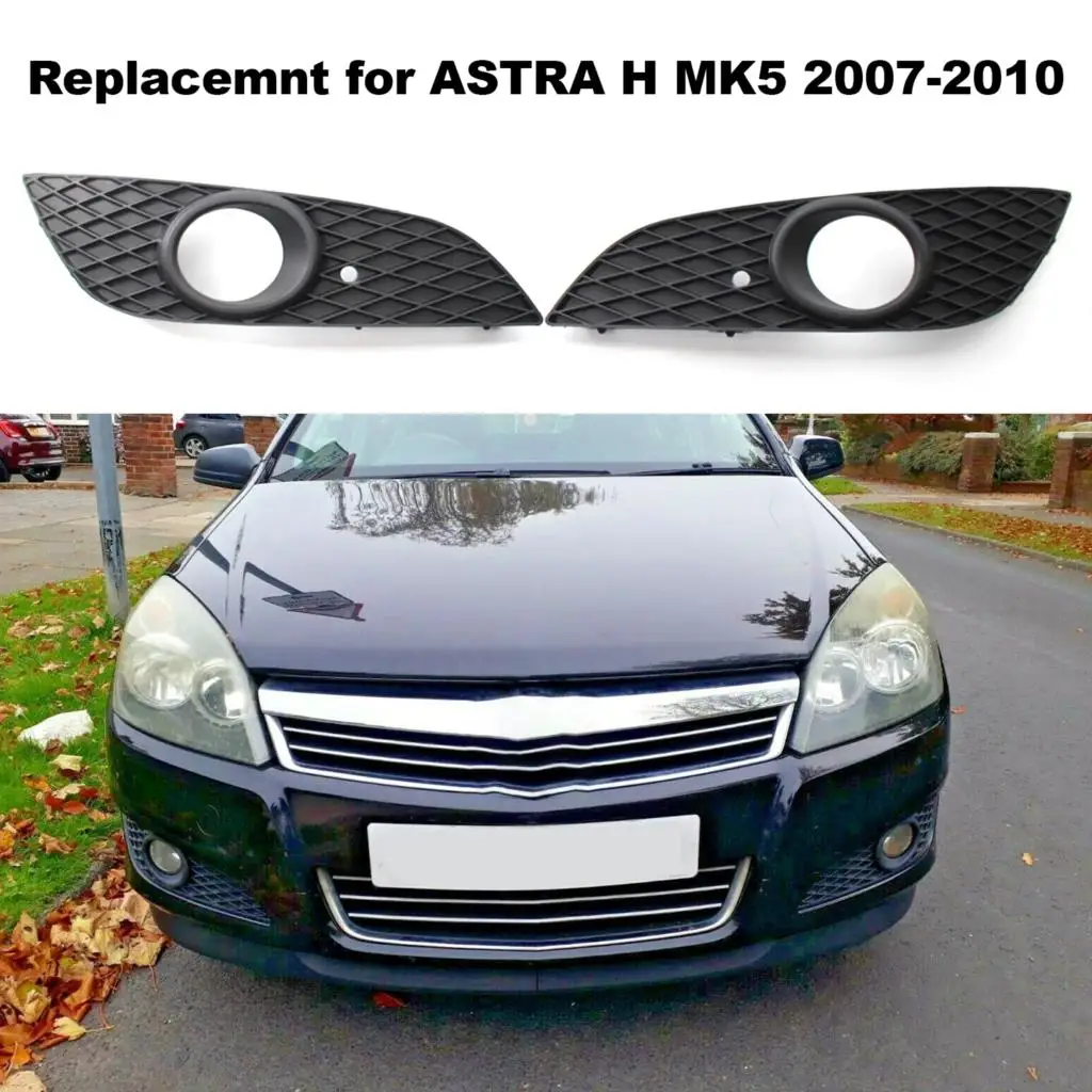 

Left And Right Front Bumper Nice Grille Trim Fog Lamp Cover Frame Hole Pair Set Replacemnt For ASTRA H MK5 2007-2010