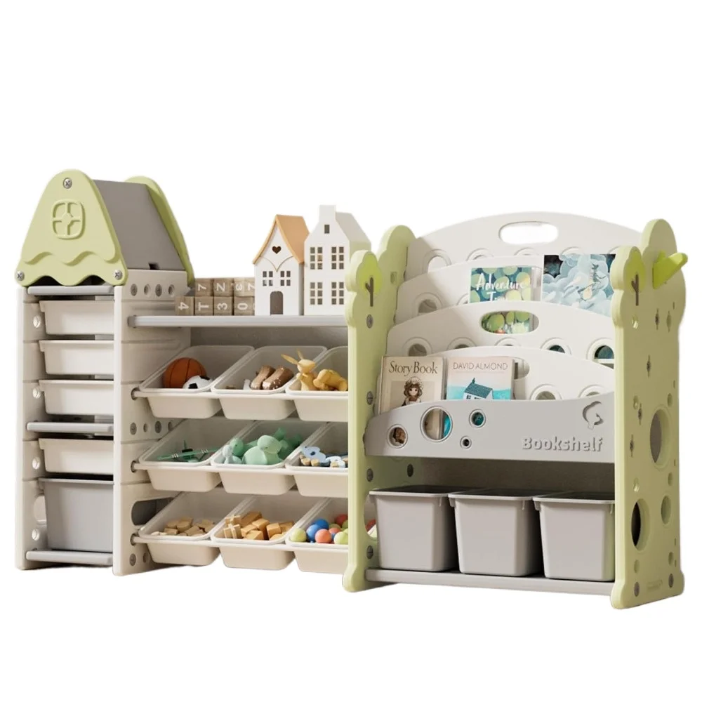 Kids Toy Storage Organizer, 4-Tier Bookshelf for Kids, Multi-Purpose Castle-Shaped Toy Organizer for Playroom 6