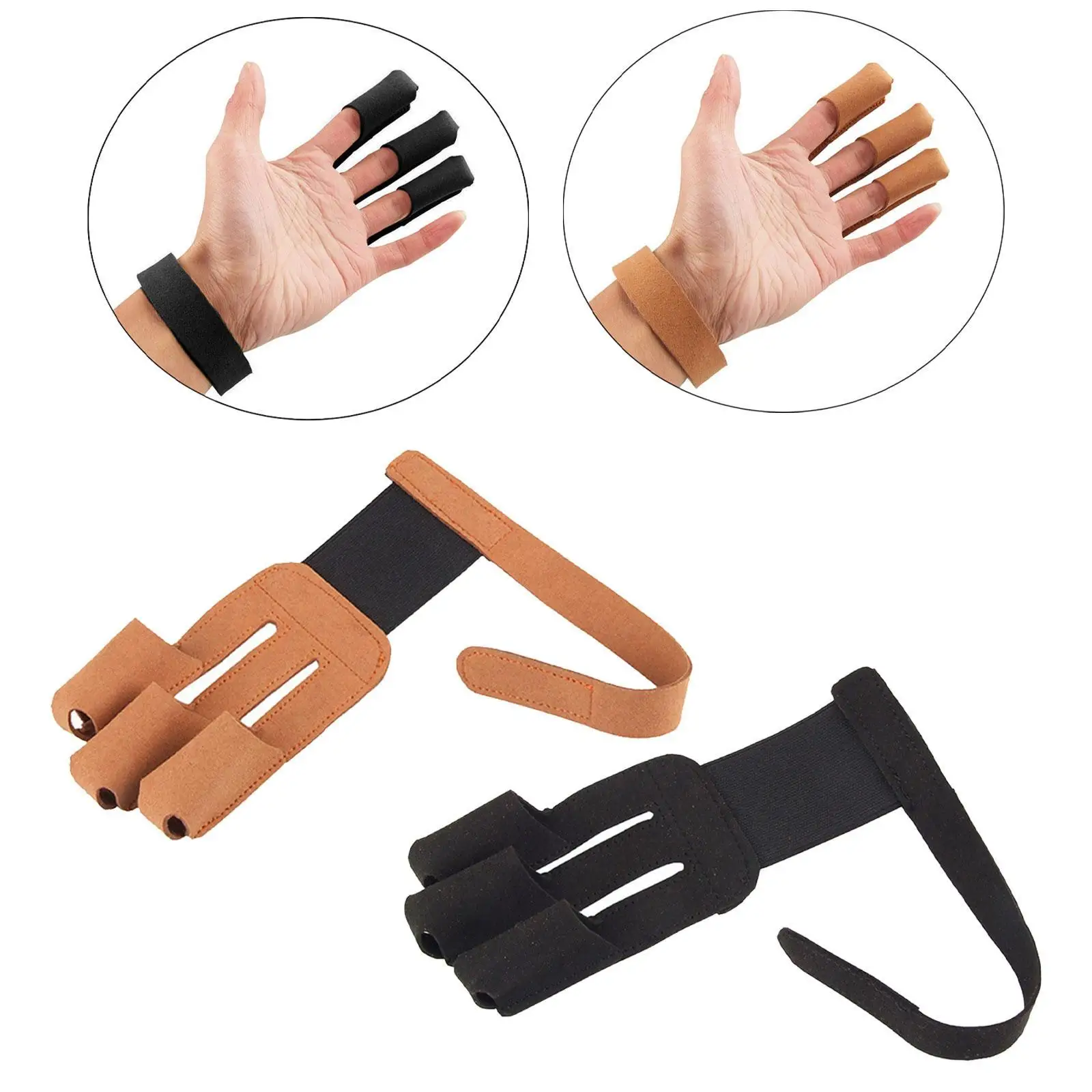 Archery Finger Glove Elastic Right Left Hand for Men Women Youth Protector Adjustable Compound Recurve Bow Three Finger Glove