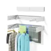 Laundry Drying Rack Collapsible Wall Mounted Clothes Drying Rack Length 80cm&1meter 5 Aluminum Rods, 60lb Capacity Laundry Racks 1
