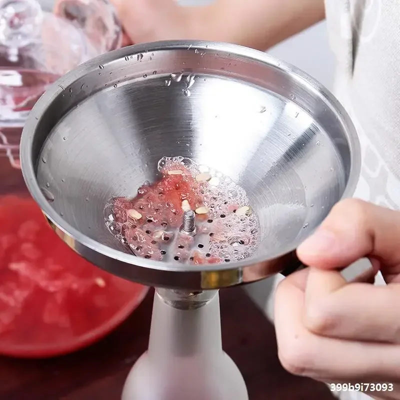 10cm Stainless Steel Funnel Metal Oil Liquid Funnel With Detachable Filter Wide Mouth Funnel Seperatory For Kitchen Canning Tool