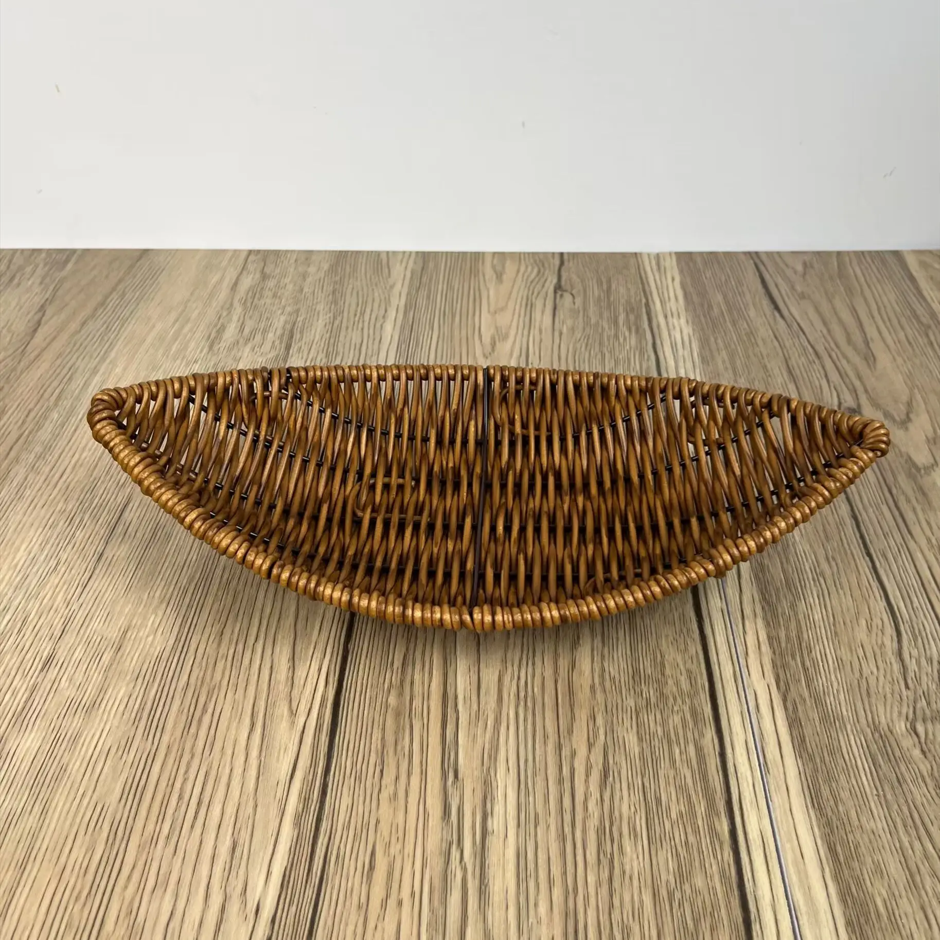 3PCS Fruit Dish Weaving Creative KTV Restaurant Snacks Dim Sum Basket French Fries Basket Desktop Storage Basket Rattan Weaving 4