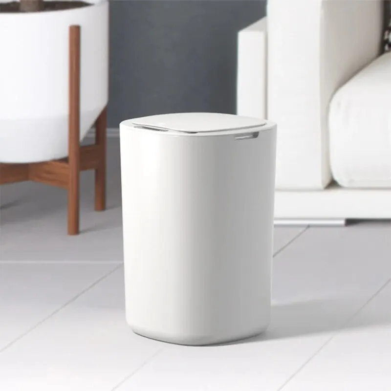 Smart Sensing Trash Can Automatic White Trash Can Kitchen Bathroom Waterproof 12L Electric Trash Can 2