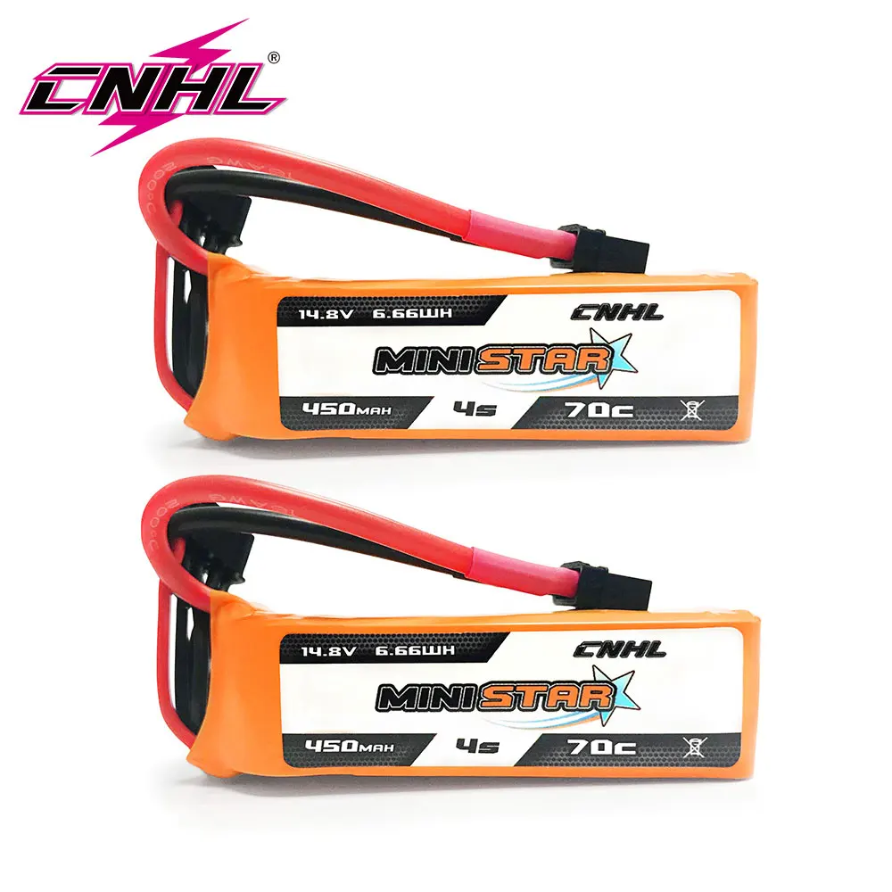 Lipo Battery 4S 14.8V 450mAh 70C MiniStar With XT30U Plug 2PCS For Mini Quad RC FPV Airplane Quadcopter Drone Racing Hobby