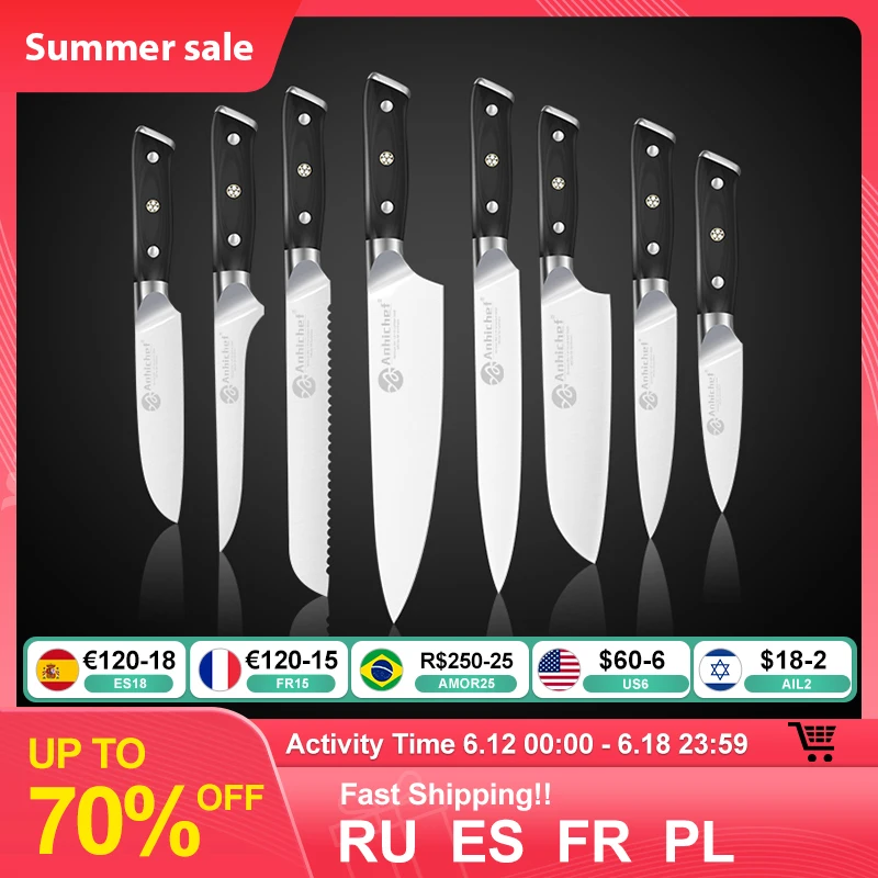 KitchenKnivesJapaneseChefKnifeSetGermany14116HighCarbonSteel