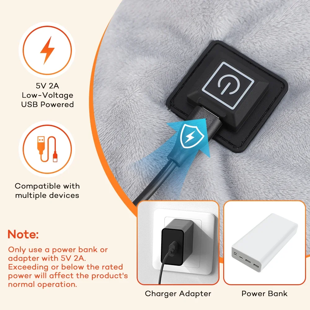 Therapeutic USB Heated Shoulder & Neck Wrap with Adjustable Heat Settings