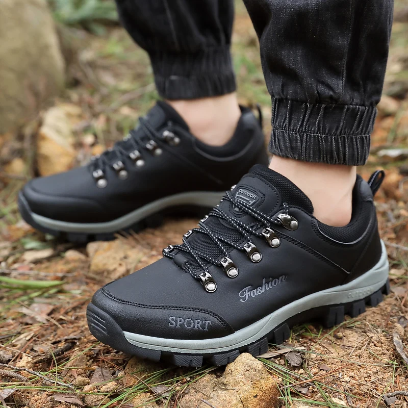 STRONGSHEN Men Sneakers Hiking Shoes Outdoor Mountain Boots Trekking Lace Up Trekking Mountain Shoes Zapatos De Hombre Plus Size