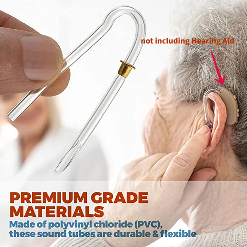 1/2Pc Hearing Aid Tubes Preformed BTE Earmold Tubing With Gold Tube