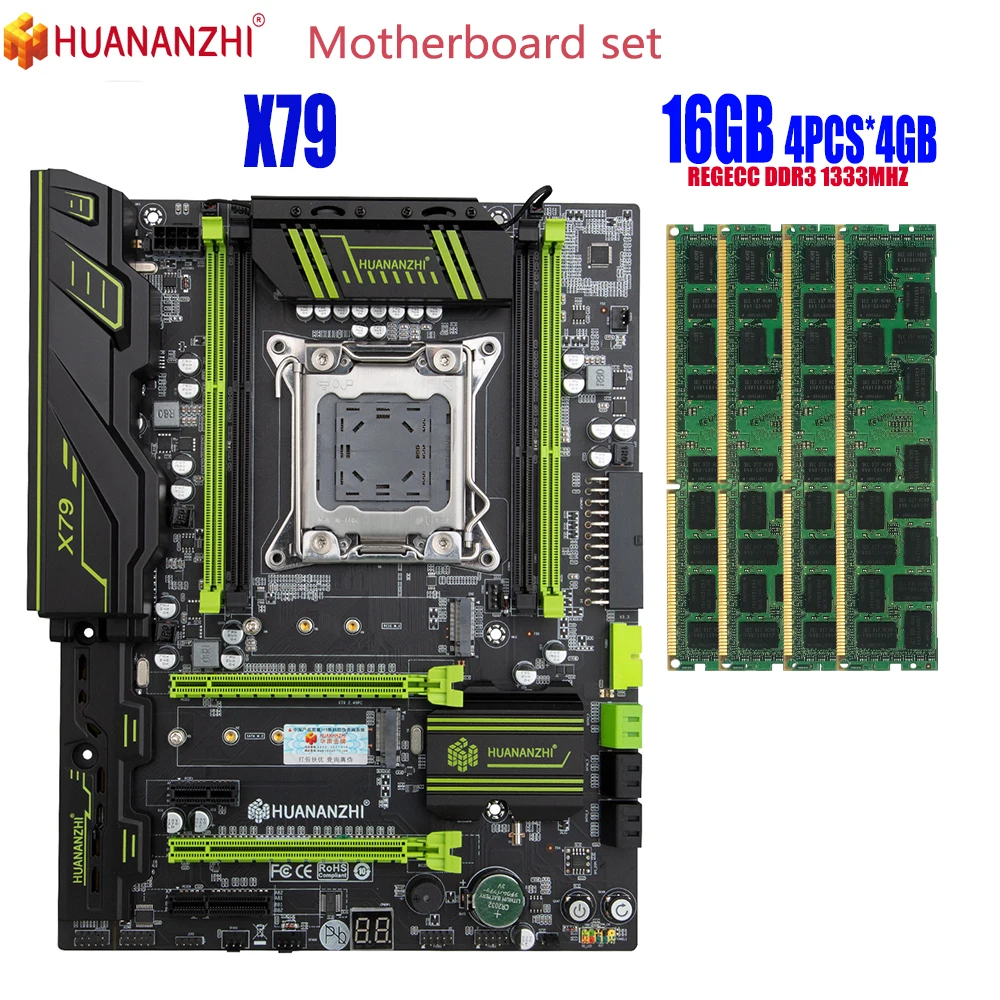HUANANZHI X79 motherboard with 4x4GB=16GB 1333MHz 10600R DDR3 ECC REG memory | Компьютеры и офис