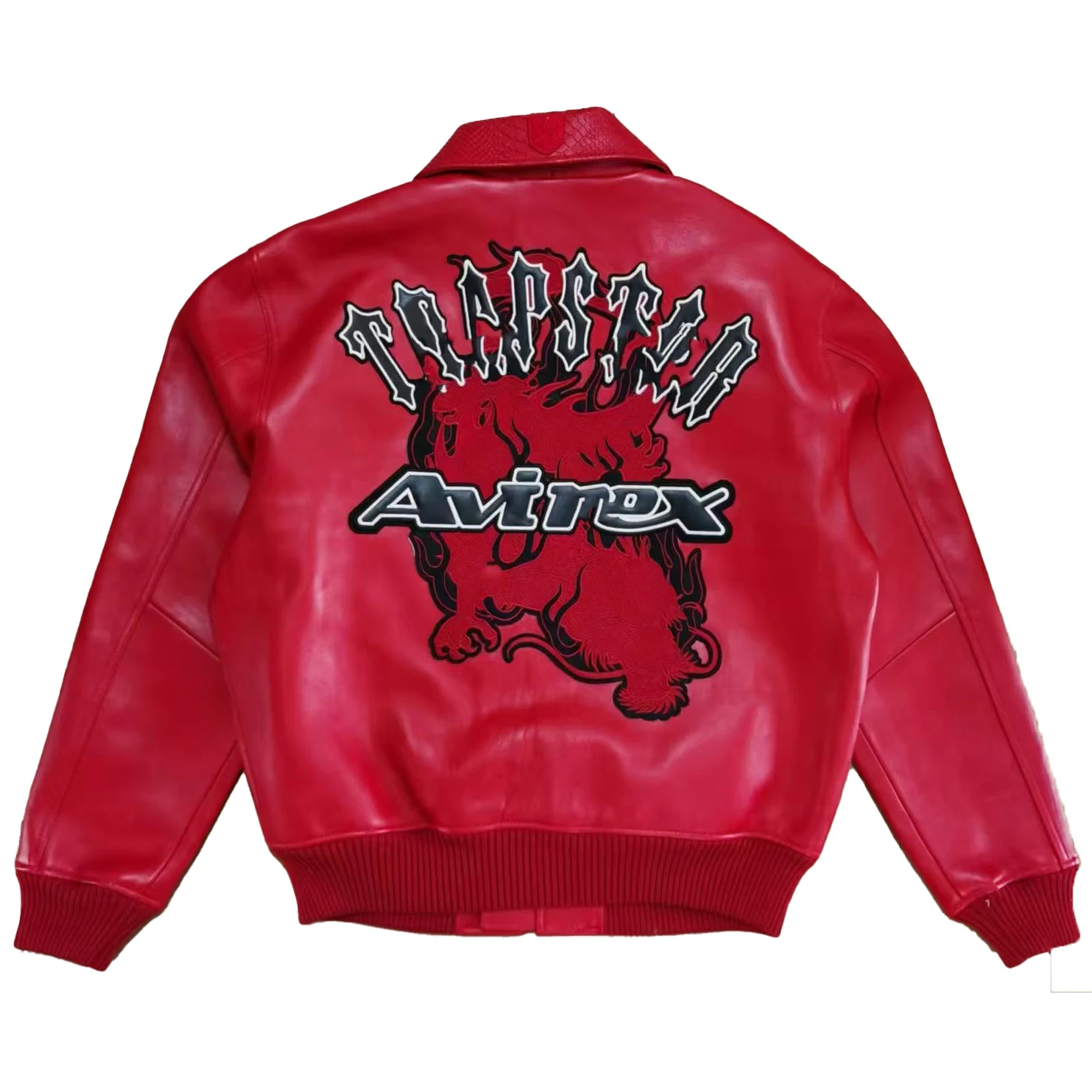 Avirex Joint Design Spring Autumn High Quality Authentic Outdoors European American Size Double dragon Genuine Leather Jacket 4