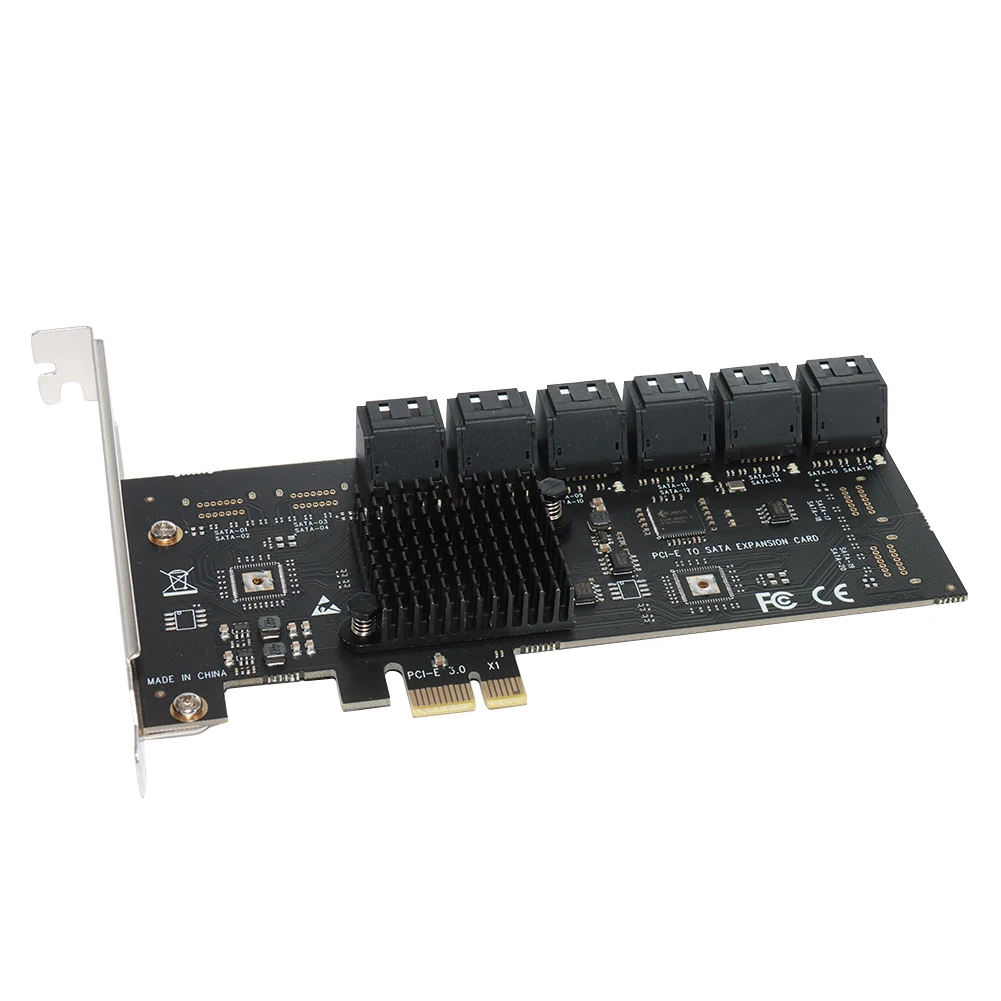 PCI-Express X1 to SATA 3.0 Expansion Card Controller Adapter Riser Expansion Card SA3112J PCIE Adapter 12 Port 6Gbps