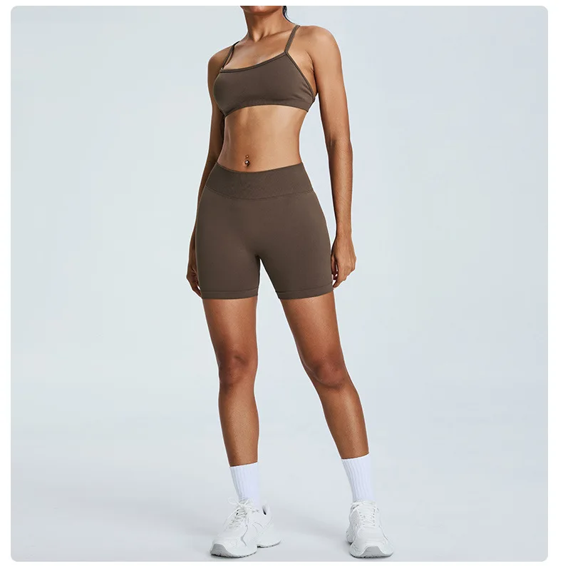 Seamless Yoga Shorts Women's Three-point High-waist Sweatpants Nude Quick-drying Fitness Yoga Clothes Gym Shorts Women Leggings