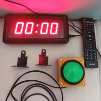4-digit LED Countdown Clock Stopwatch with Remote Control, School Rush Answer Competition Game Timer, Button selectable, 1.5 in, 2