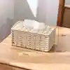 New Woven Tissue Box Imitation Rattan Woven Grass Tissue Storage Box Luxury Tissue Paper Holder Home Living RoomTable Decoration 6