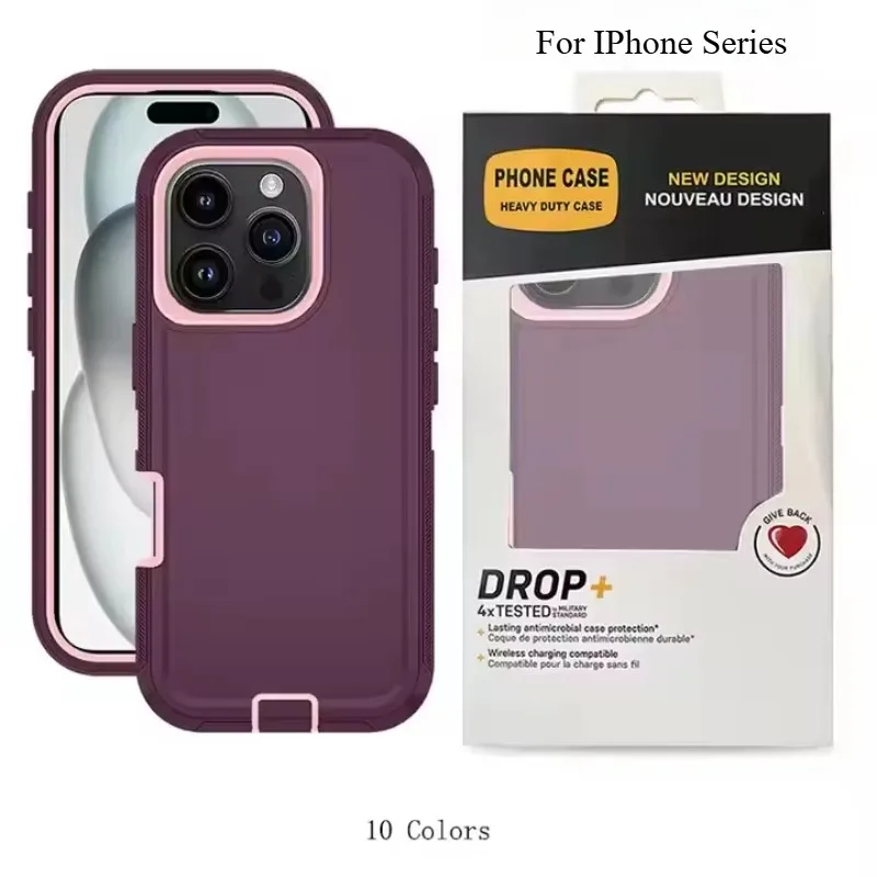 Heavy Duty Rugged Armor Shockproof Protective Case with Belt Clip