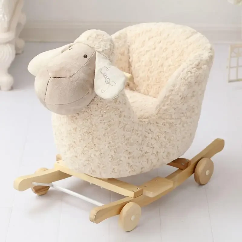 Children's Trojan Horse Rocking Horse Baby Small Rocking Chair Male Treasure Female Treasure First Birthday Gift