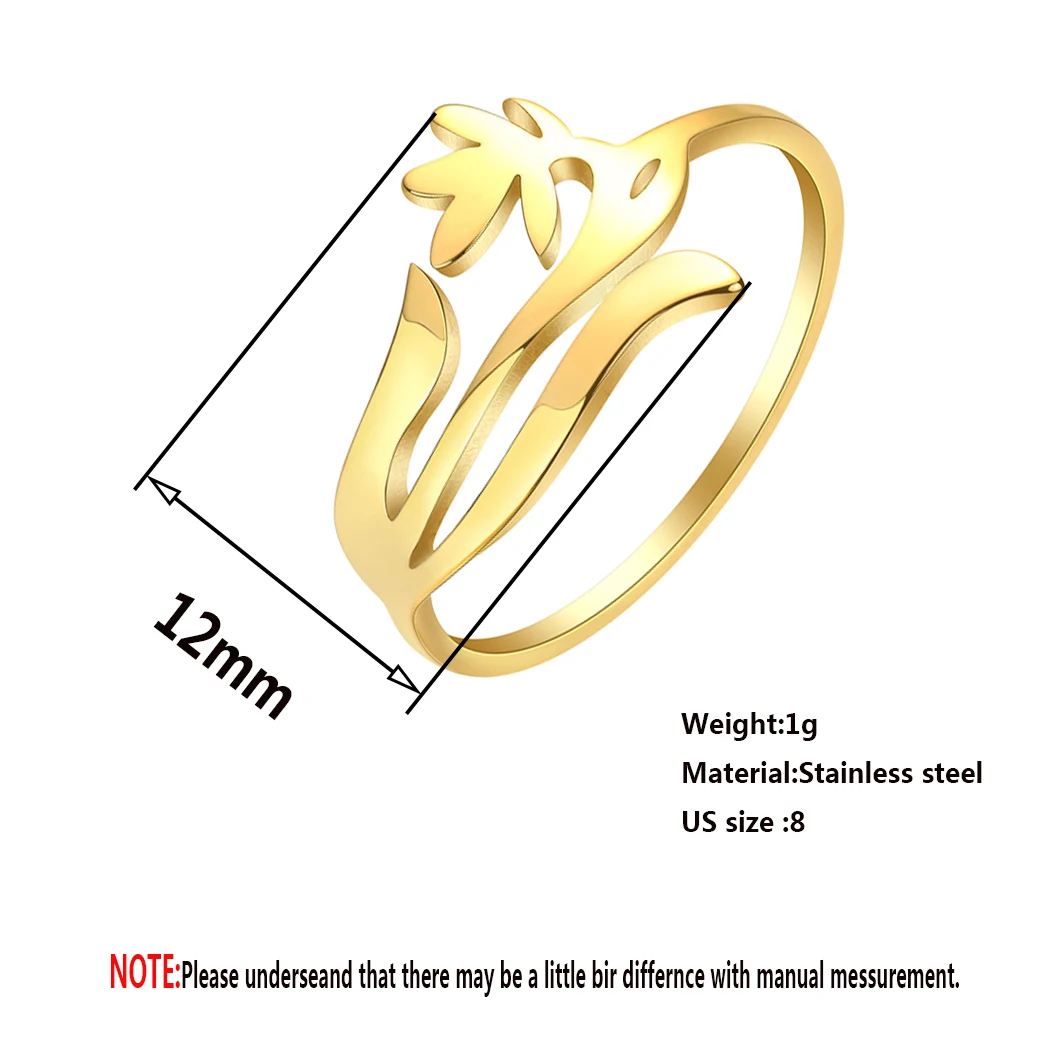 Anillo Geométrico de Flor y Hoja Vintage (Acero Inoxidable Dorado) Sa7eddd73e159469ca648e437aaf7c4abZ