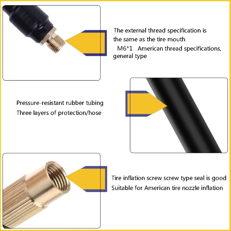 

Air Compressor Extension Tube Adapter Twist Car Inflator Hose Air Pipe Tube